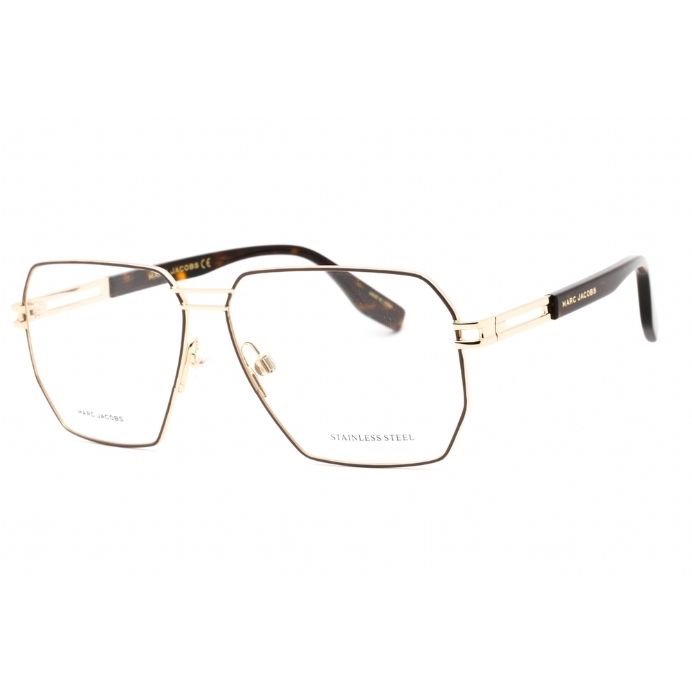 NWT Marc Jacobs MARC 635-001Q 00 Gold Brown Rectangle 59mm Eyeglasses